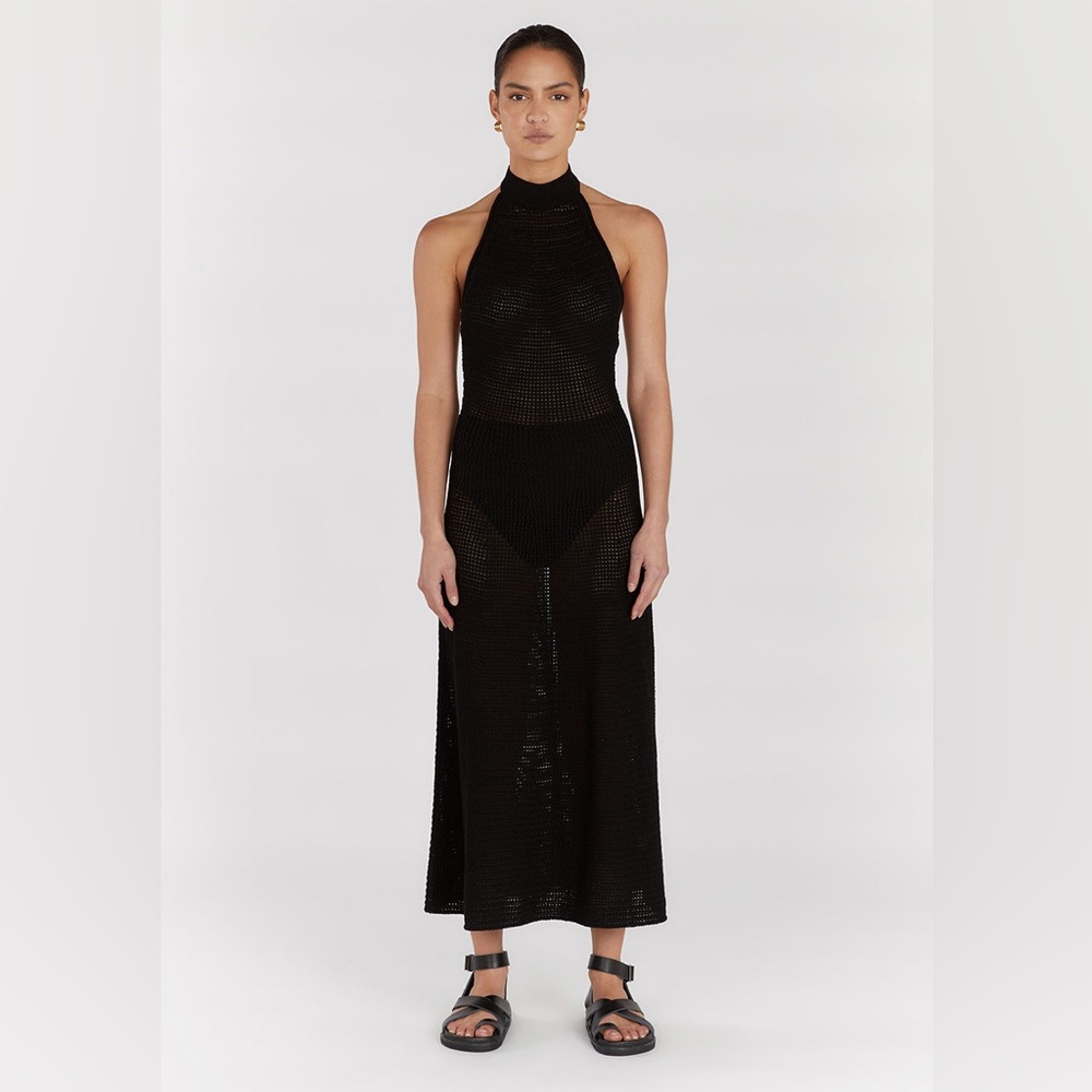NWT DISSH zadie black crochet midi dress